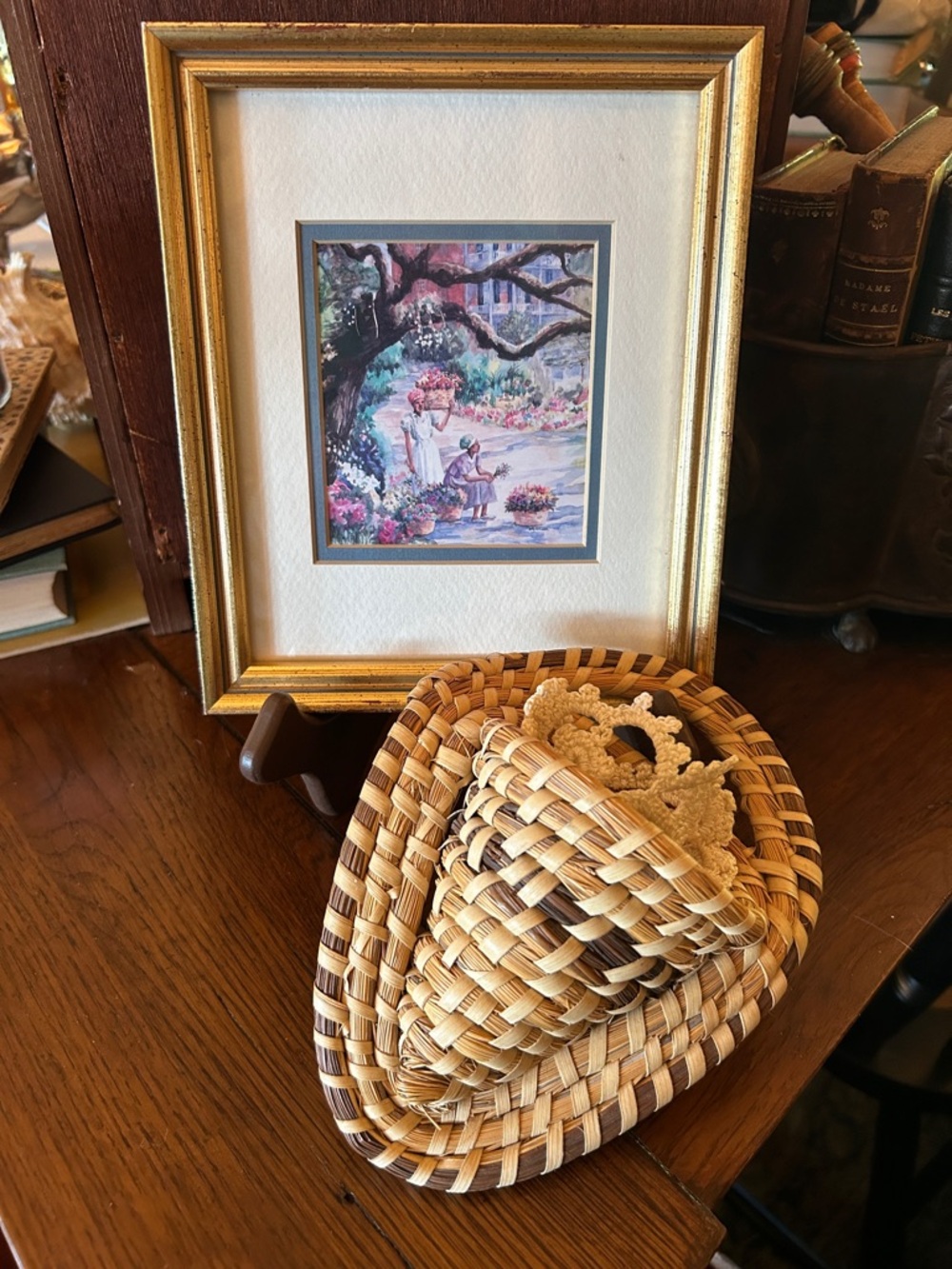 Charleston Sweetgrass Basket and Framed Gullah Print - Picture 6 of 6